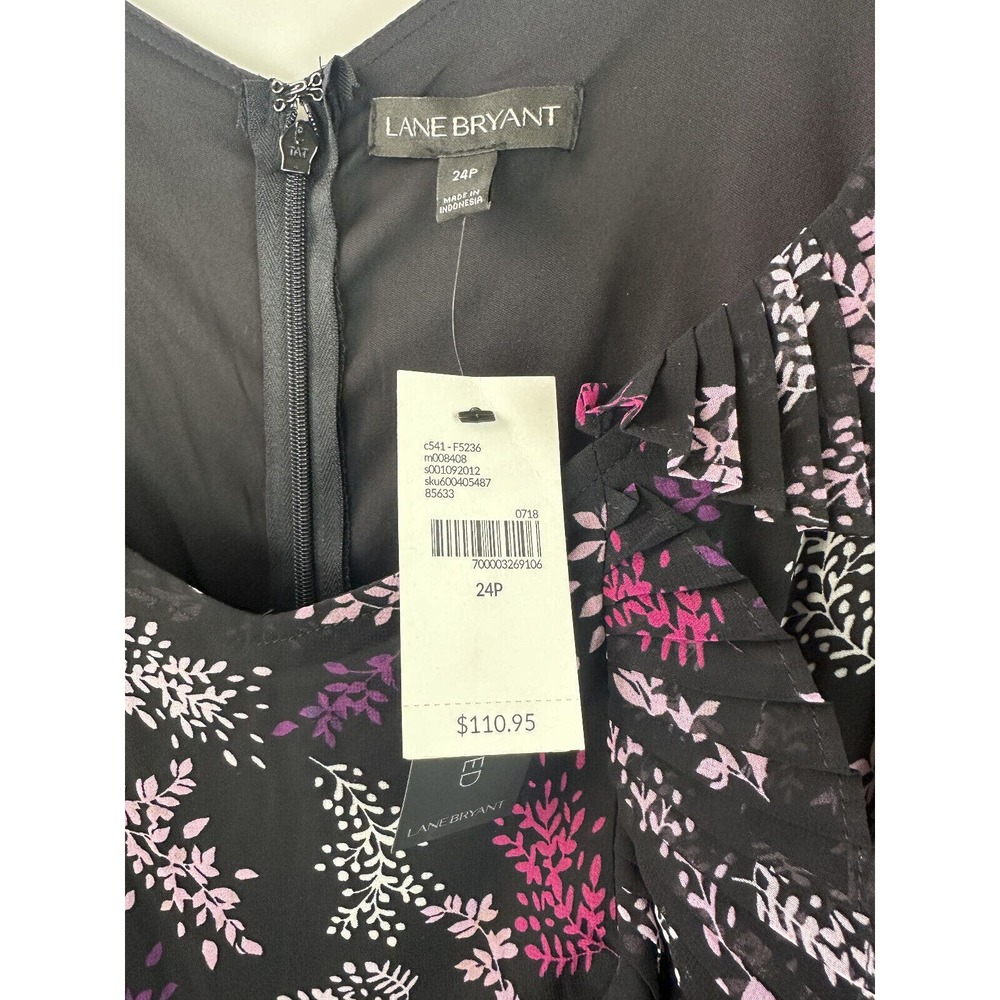 NWT Lane Bryant Floral Tiered Ruffle Off-The-Shoulder Maxi Dress Plus Size 24 P - Picture 7 of 16